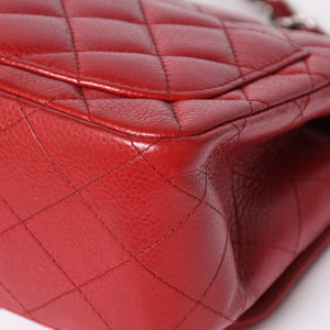 Very Good Condition CHANEL Mini Matelasse 16 Chain Shoulder Bag No. 16 Caviar Skin Red Silver Hardware Used 4a004588