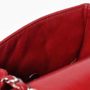 Very Good Condition CHANEL Mini Matelasse 16 Chain Shoulder Bag No. 16 Caviar Skin Red Silver Hardware Used 4a004588
