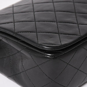 Very Good Condition CHANEL Matelasse Chain Shoulder Bag Coco Mark No. 1 Lambskin Black Gold Hardware Used 4a004472