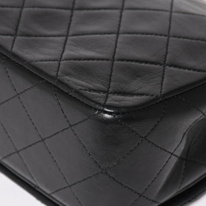 Very Good Condition CHANEL Matelasse Chain Shoulder Bag Coco Mark No. 1 Lambskin Black Gold Hardware Used 4a004472