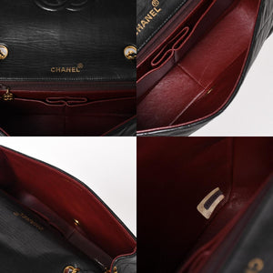 Very Good Condition CHANEL Matelasse Chain Shoulder Bag Coco Mark No. 1 Lambskin Black Gold Hardware Used 4a004472