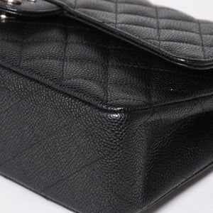 新品同様 CHANEL シャネル マトラッセ25 ダブルチェーンショルダー ダブルフラップ 14番台 ココマーク キャビアスキン ブラック シルバー金具 中古 4a004468