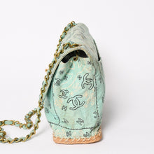 画像をギャラリービューアに読み込む, CHANEL シャネル デカマトラッセ33 Sフラップ Sチェーンショルダーバッグ ココマーク ペイズリー ライトブルー ゴールド金具 良品 中古 4a004589