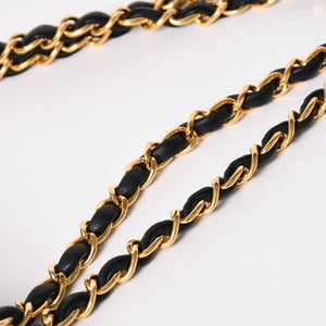 CHANEL シャネル マトラッセ25 Wフラップ Wチェーンショルダーバッグ 4番台 ラムスキン ココマーク ブラック ゴールド金具 美品 中古 4a004239