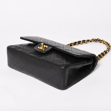 画像をギャラリービューアに読み込む, CHANEL シャネル マトラッセ25 Wフラップ Wチェーンショルダーバッグ 4番台 ラムスキン ココマーク ブラック ゴールド金具 美品 中古 4a004239