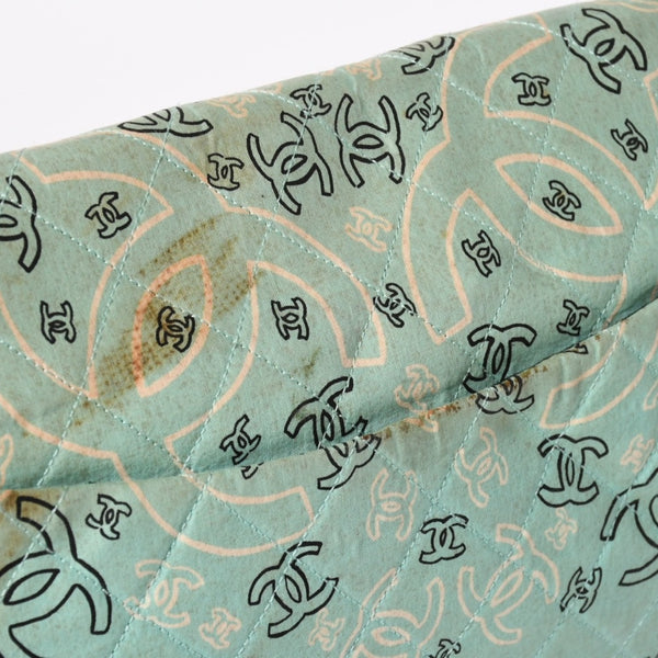CHANEL シャネル デカマトラッセ33 Sフラップ Sチェーンショルダーバッグ ココマーク ペイズリー ライトブルー ゴールド金具 良品 中古 4a004589