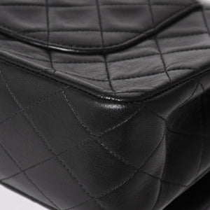 CHANEL シャネル マトラッセ25 Wフラップ Wチェーンショルダーバッグ 4番台 ラムスキン ココマーク ブラック ゴールド金具 美品 中古 4a004239