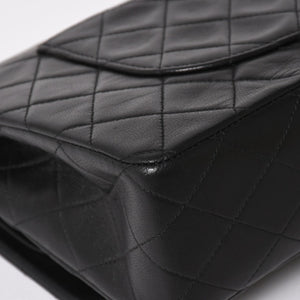CHANEL シャネル マトラッセ25 Wフラップ Wチェーンショルダーバッグ 4番台 ラムスキン ココマーク ブラック ゴールド金具 美品 中古 4a004239