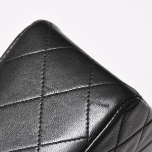 CHANEL シャネル マトラッセ25 Wフラップ Wチェーンショルダーバッグ 4番台 ラムスキン ココマーク ブラック ゴールド金具 美品 中古 4a004239