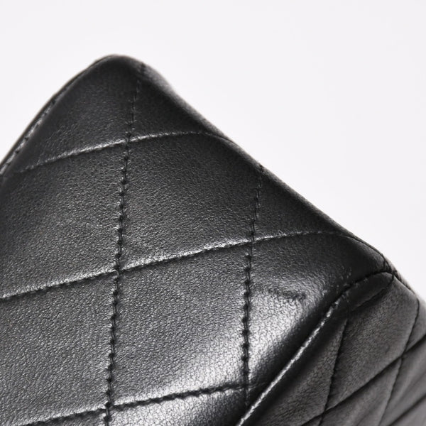 CHANEL シャネル マトラッセ25 Wフラップ Wチェーンショルダーバッグ 4番台 ラムスキン ココマーク ブラック ゴールド金具 美品 中古 4a004239