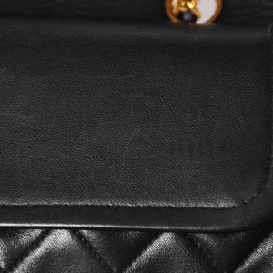 CHANEL シャネル マトラッセ25 Wフラップ Wチェーンショルダーバッグ 4番台 ラムスキン ココマーク ブラック ゴールド金具 美品 中古 4a004239