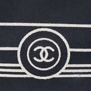CHANEL シャネル 2WAYトートバッグ A92241 ココマーク デニム レザー ネイビー ブラウン シルバー金具 美品 中古 4a004602