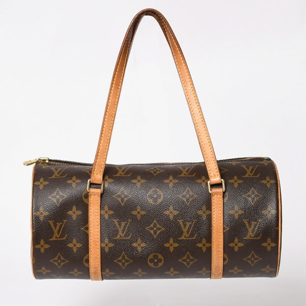 LOUIS VUITTON Papillon 30 GM Handbag M51365 Monogram Gold Metal Fittings Cylindrical Good Condition Used 4a004616