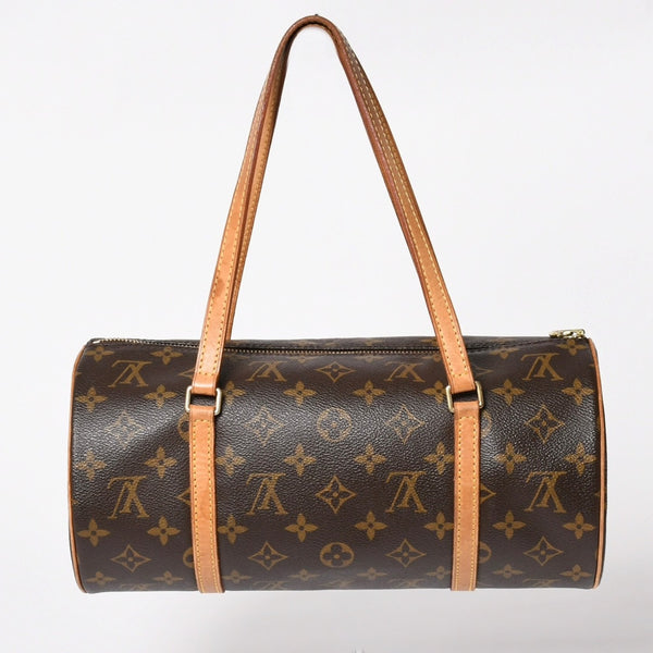 LOUIS VUITTON Papillon 30 GM Handbag M51365 Monogram Gold Metal Fittings Cylindrical Good Condition Used 4a004616