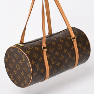 LOUIS VUITTON Papillon 30 GM Handbag M51365 Monogram Gold Metal Fittings Cylindrical Good Condition Used 4a004616