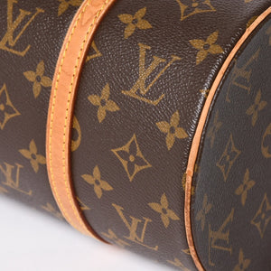 LOUIS VUITTON Papillon 30 GM Handbag M51365 Monogram Gold Metal Fittings Cylindrical Good Condition Used 4a004616