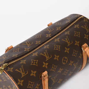 LOUIS VUITTON Papillon 30 GM Handbag M51365 Monogram Gold Metal Fittings Cylindrical Good Condition Used 4a004616