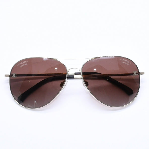 Mint condition CHANEL sunglasses eyewear with Coco Mark 4189-T-Q.N395/S91678/3 Size 59□14 135 Brown Used 4a004483