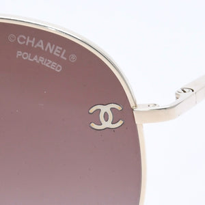 Mint condition CHANEL sunglasses eyewear with Coco Mark 4189-T-Q.N395/S91678/3 Size 59□14 135 Brown Used 4a004483