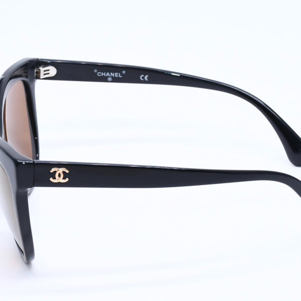 CHANEL Flower Frame Sunglasses Black Frame Side Coco Mark Black 71186A Good Condition Used 4a004473
