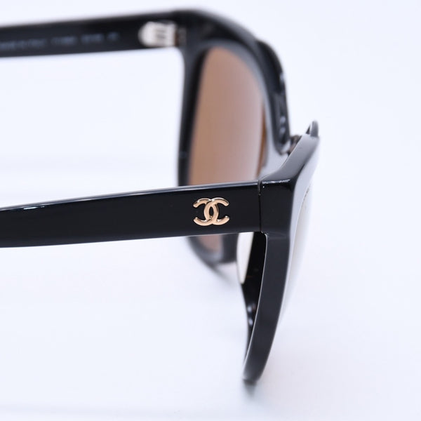 CHANEL Flower Frame Sunglasses Black Frame Side Coco Mark Black 71186A Good Condition Used 4a004473