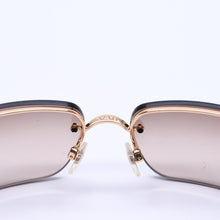 画像をギャラリービューアに読み込む, CHANEL シャネル ハーフリム サングラス 4092-B c.125/13 サイズ62□15 120 ココマーク ラインストーン ブラウン 美品 中古 4a004482