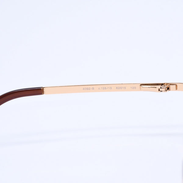 CHANEL シャネル ハーフリム サングラス 4092-B c.125/13 サイズ62□15 120 ココマーク ラインストーン ブラウン 美品 中古 4a004482