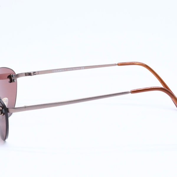 CHANEL Rimless Sunglasses Eyewear 4003 c.116/75 Size 53□19 130 Coco Mark Brown Good Condition Used 4a004594