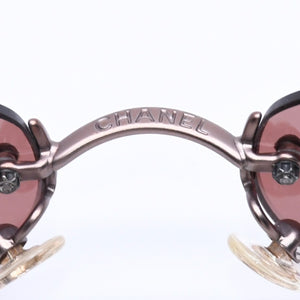 CHANEL Rimless Sunglasses Eyewear 4003 c.116/75 Size 53□19 130 Coco Mark Brown Good Condition Used 4a004594