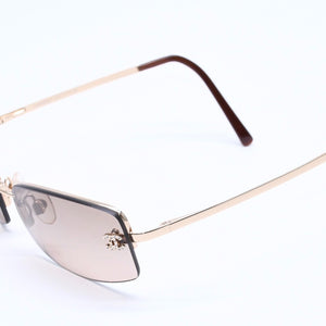 極美品 CHANEL シャネル サングラス アイウェア 4093-B c.125/13 サイズ56□16 130 ココマーク ラインストーン ブラウン 中古 4a004479