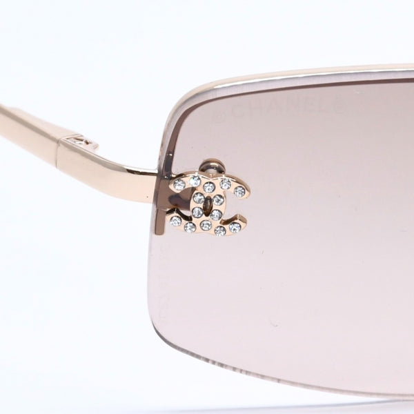 極美品 CHANEL シャネル サングラス アイウェア 4093-B c.125/13 サイズ56□16 130 ココマーク ラインストーン ブラウン 中古 4a004479