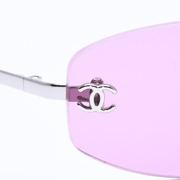 Very Good Condition CHANEL Rimless Sunglasses Eyewear 4002 c.124/76 Size 57□19 130 Coco Mark Pink Used 4a004491