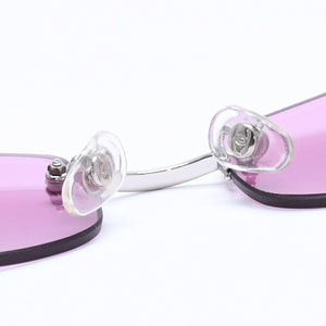 Very Good Condition CHANEL Rimless Sunglasses Eyewear 4002 c.124/76 Size 57□19 130 Coco Mark Pink Used 4a004491