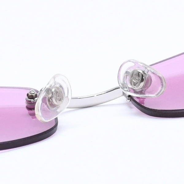 Very Good Condition CHANEL Rimless Sunglasses Eyewear 4002 c.124/76 Size 57□19 130 Coco Mark Pink Used 4a004491