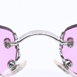 Very Good Condition CHANEL Rimless Sunglasses Eyewear 4002 c.124/76 Size 57□19 130 Coco Mark Pink Used 4a004491