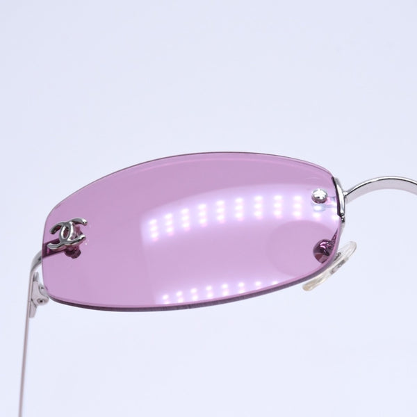 Very Good Condition CHANEL Rimless Sunglasses Eyewear 4002 c.124/76 Size 57□19 130 Coco Mark Pink Used 4a004491