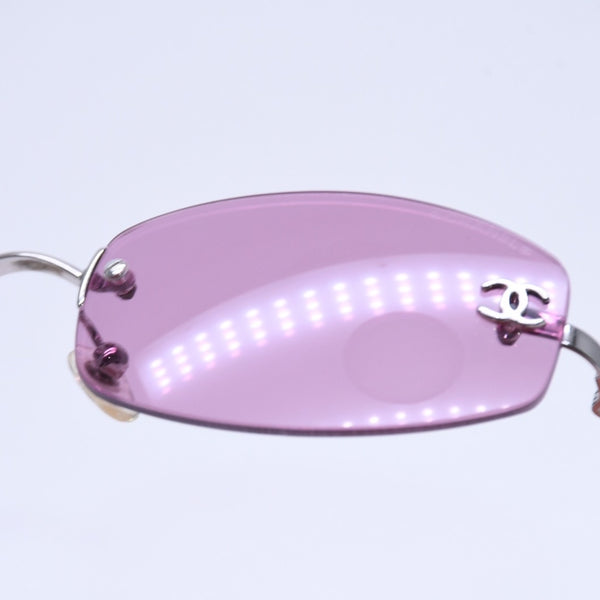 Very Good Condition CHANEL Rimless Sunglasses Eyewear 4002 c.124/76 Size 57□19 130 Coco Mark Pink Used 4a004491