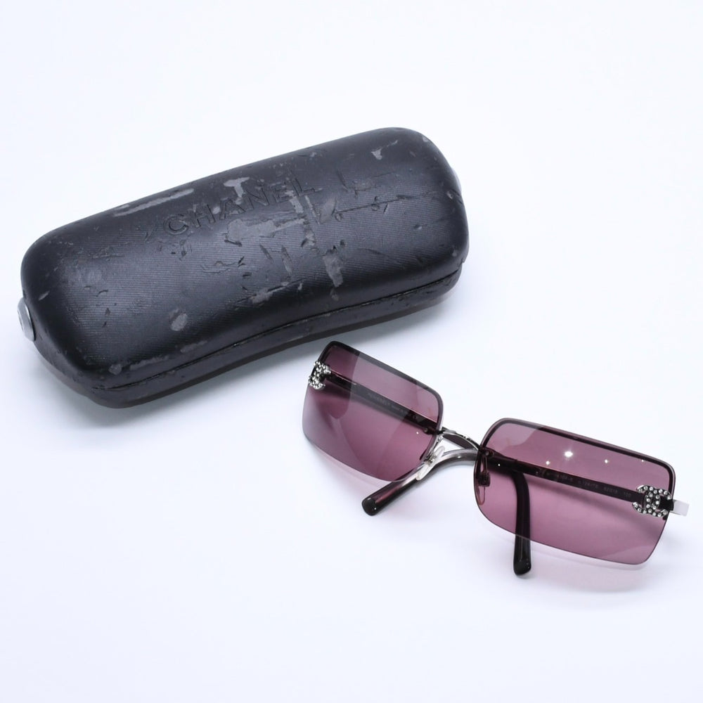 新品未使用 CHANEL シャネル ハーフリム サングラス アイウェア 4104-B c.124/7E サイズ62□15 120 ココマーク 中古 4a004481