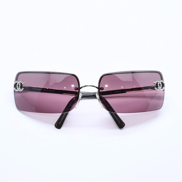 新品未使用 CHANEL シャネル ハーフリム サングラス アイウェア 4104-B c.124/7E サイズ62□15 120 ココマーク 中古 4a004481