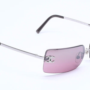 新品未使用 CHANEL シャネル ハーフリム サングラス アイウェア 4104-B c.124/7E サイズ62□15 120 ココマーク 中古 4a004481