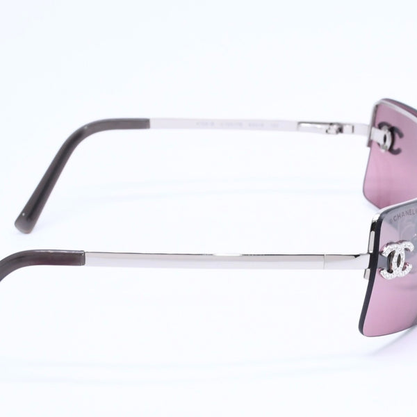 新品未使用 CHANEL シャネル ハーフリム サングラス アイウェア 4104-B c.124/7E サイズ62□15 120 ココマーク 中古 4a004481