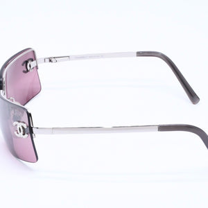 新品未使用 CHANEL シャネル ハーフリム サングラス アイウェア 4104-B c.124/7E サイズ62□15 120 ココマーク 中古 4a004481