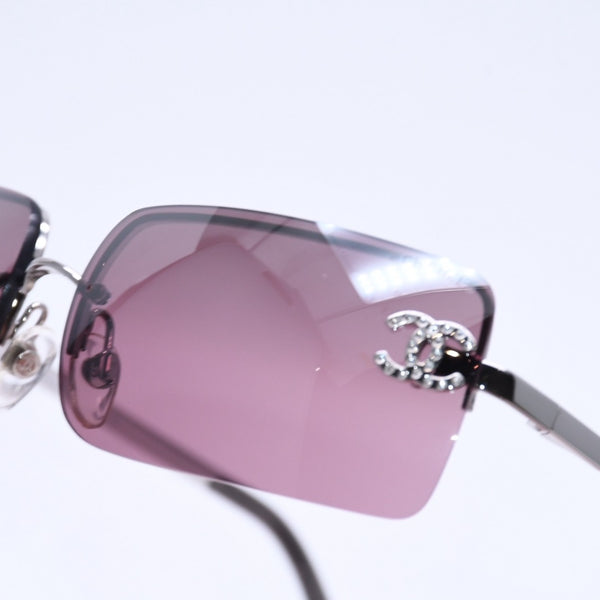 新品未使用 CHANEL シャネル ハーフリム サングラス アイウェア 4104-B c.124/7E サイズ62□15 120 ココマーク 中古 4a004481