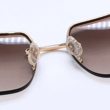 画像をギャラリービューアに読み込む, CHANEL シャネル ハーフリム サングラス 4092-B c.125/13 サイズ62□15 120 ココマーク ラインストーン ブラウン 美品 中古 4a004482