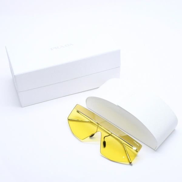 新品未使用品 PRADA プラダ Sunglasses サングラス アイウェア イエローレンズ シルバーテンプル SPRB55 1BC-20O 145 中古 4a004485