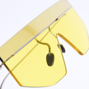 新品未使用品 PRADA プラダ Sunglasses サングラス アイウェア イエローレンズ シルバーテンプル SPRB55 1BC-20O 145 中古 4a004485