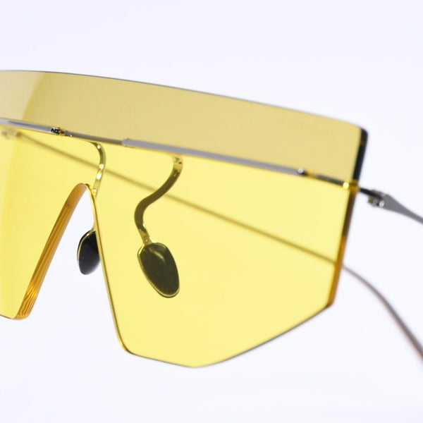 新品未使用品 PRADA プラダ Sunglasses サングラス アイウェア イエローレンズ シルバーテンプル SPRB55 1BC-20O 145 中古 4a004485