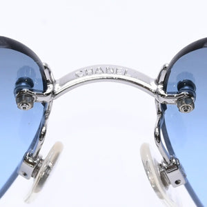 新品未使用 CHANEL シャネル リムレス サングラス アイウェア 4017 c.124/79 サイズ62□17 120 ココマーク ブルー 中古 4a004480