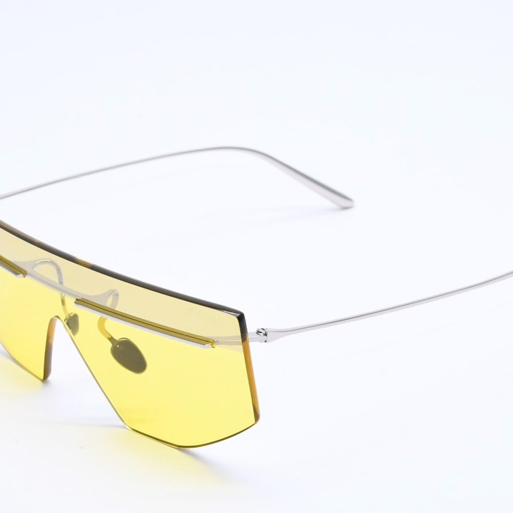 New unused item PRADA Sunglasses sunglasses eyewear yellow lens silver temple SPRB55 1BC-20O 145 used 4a004485