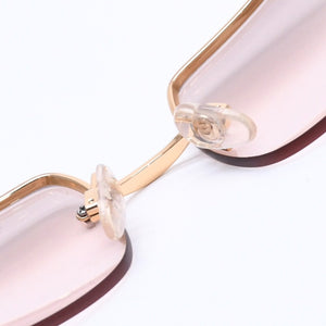 極美品 CHANEL シャネル ハーフリム サングラス アイウェア 4104-B c.125/8Z サイズ62□15 120 ココマーク ラインストーン 中古 4a004489